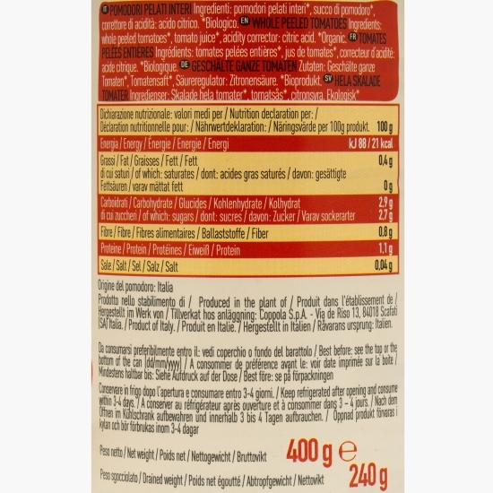 Roșii decojite eco, 400g