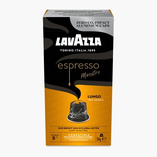 Lungo 100% Arabica, 10 băuturi, capsule cafea compatibile Nespresso 