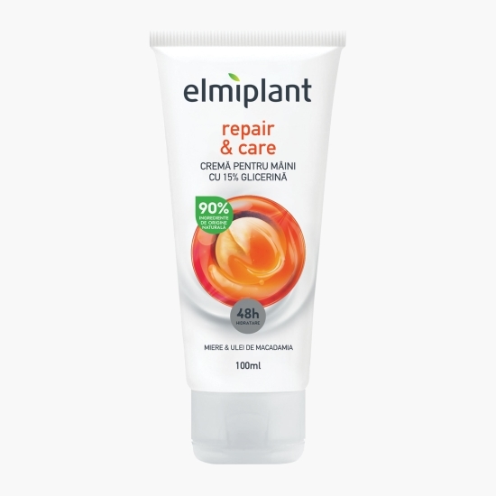 Cremă de mâini Repair&Care, miere și ulei de macadamia, 100ml