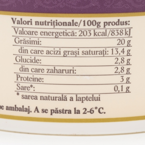 Smântână 20% grăsime, 200g