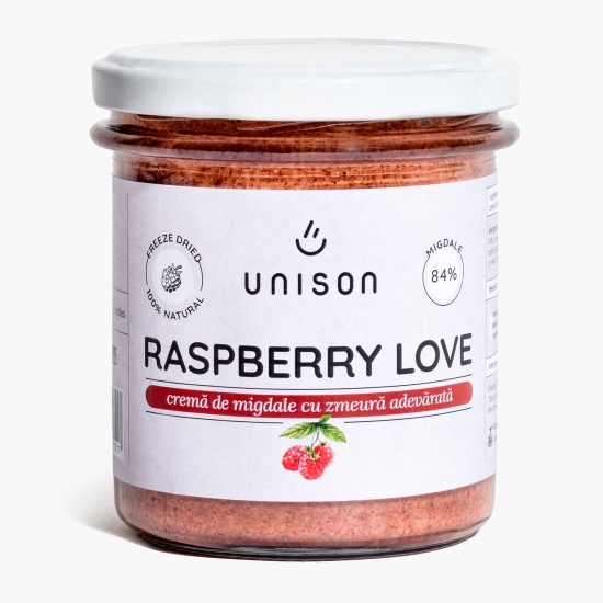 Cremă de migdale cu zmeură Raspberry Love 300g