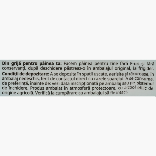 Pâine cu făină neagră și maia, feliată 500g