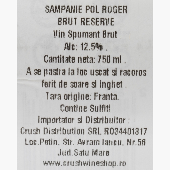Șampanie brut Reserve, 12.5%, 0.75l