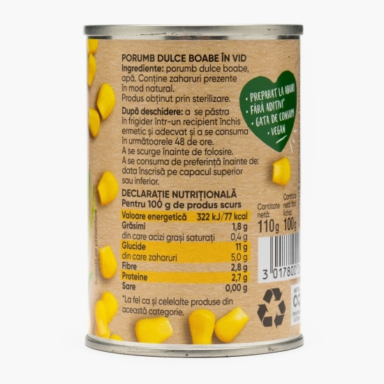 Porumb Gold fără adaos de zahăr și sare 110g