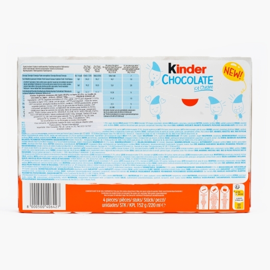 Înghețată lapte cu glazură de lapte și ciocolată cu lapte, 4x55ml (4x38g)