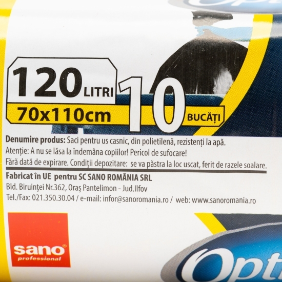 Saci menajeri super rezistenți, galben, 120l, 10 buc