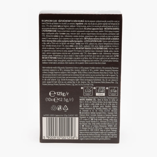 Cappuccino Clasic, plicuri 10x12.5g, băutură instant 