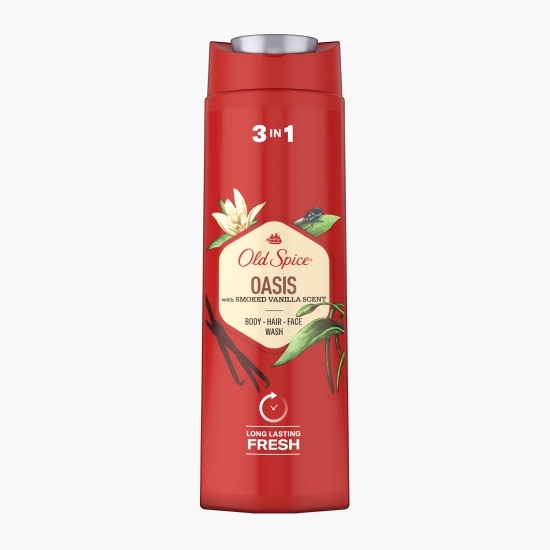 Gel de duș și șampon 3în1 Oasis pentru corp, păr și față, 400ml