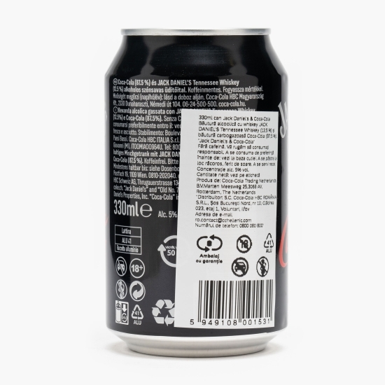 Whisky Jack Daniel's cu cola, doză, 5%, 0.33l