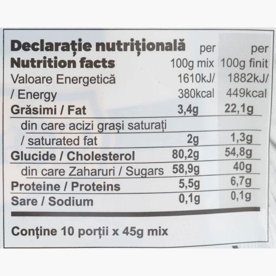 Mix pentru prăjitură cu ciocolată și cacao, Brownie Mix 450g