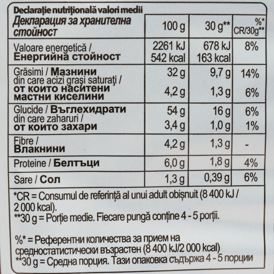 Chipsuri din cartofi cu ciuperci de pădure și smântână 125g