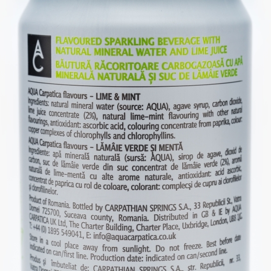 Apă minerală cu aromă de lămâie verde și mentă, flavours 0.33l