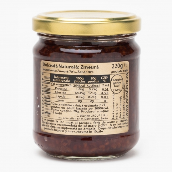 Dulceață naturală de zmeură 220g