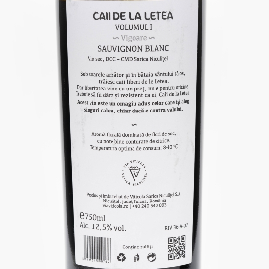 Vin alb sec Sauvignon Blanc Vol I, 12.5%, 0.75l