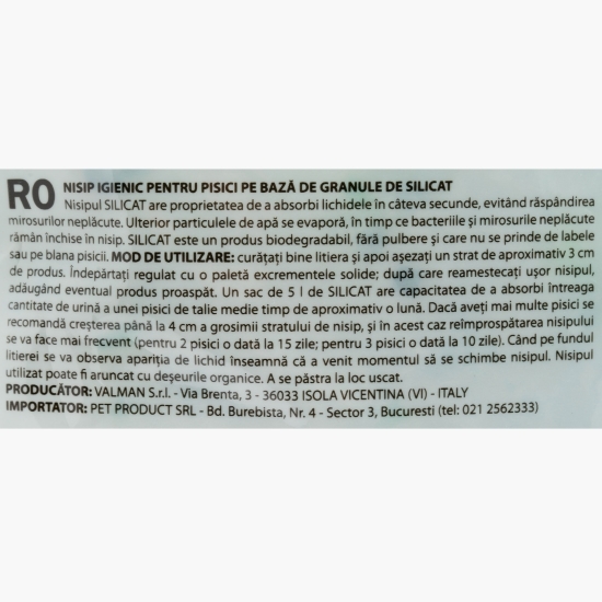 Nisip igienic pentru litieră Silicat 2.2kg