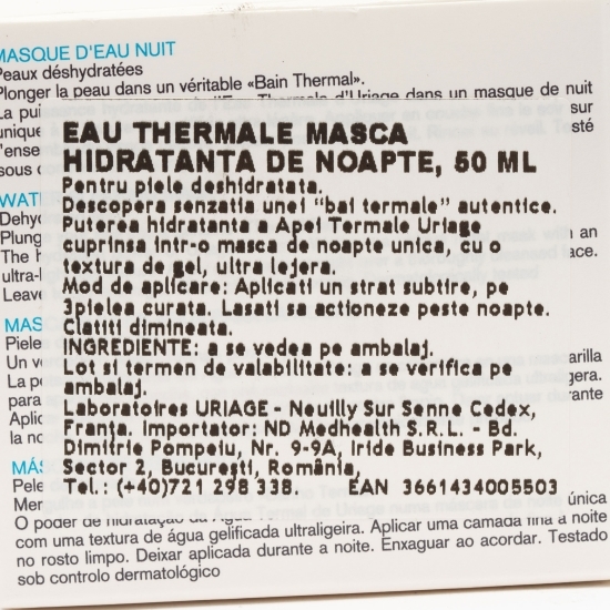 Mască revigorantă de noapte Eau Thermale 50ml