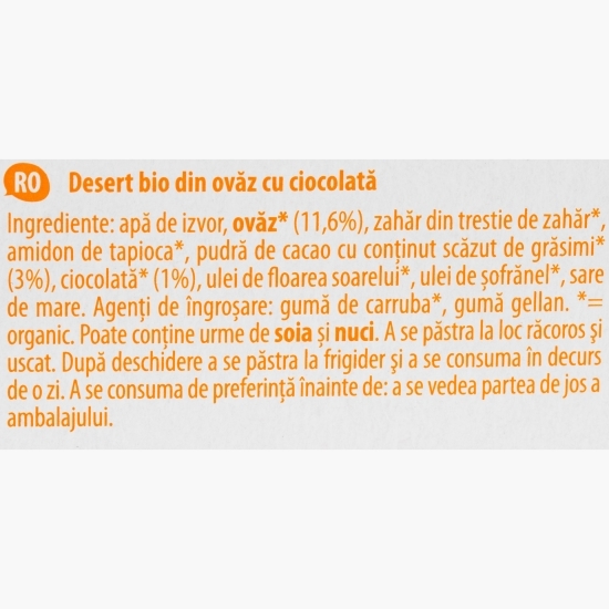 Desert ecologic din ovăz cu ciocolată 2x130g