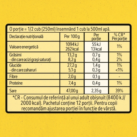 Bază de mâncare Cuburi cu gust de legume 60g