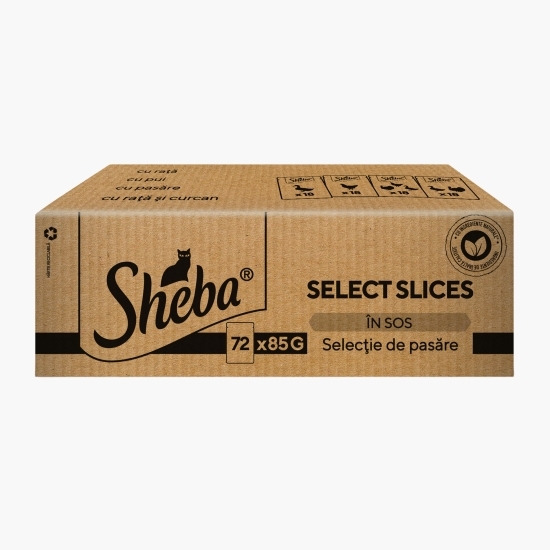 Hrană umedă pentru pisici adulte,72x 85g, cu carne de pasăre în sos