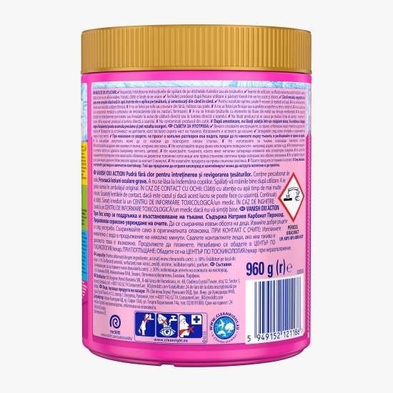 Pudră pentru îndepărtarea petelor pentru haine colorate Oxi Action, 960g