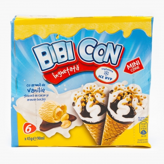 Înghețată cu vanilie la cornet 6x90ml (6x45g)