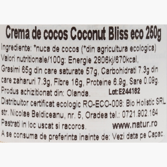 Cremă de cocos eco Coconut Bliss 250g