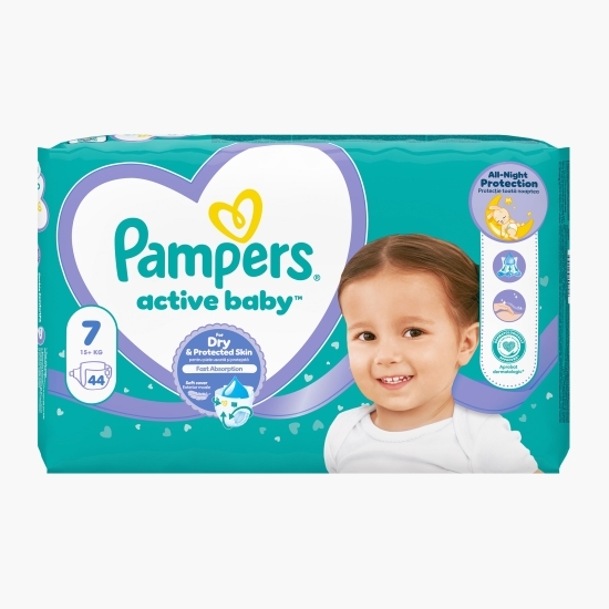 Scutece Active Baby Jumbo Pack, mărimea 7, 15+ kg, 44 buc