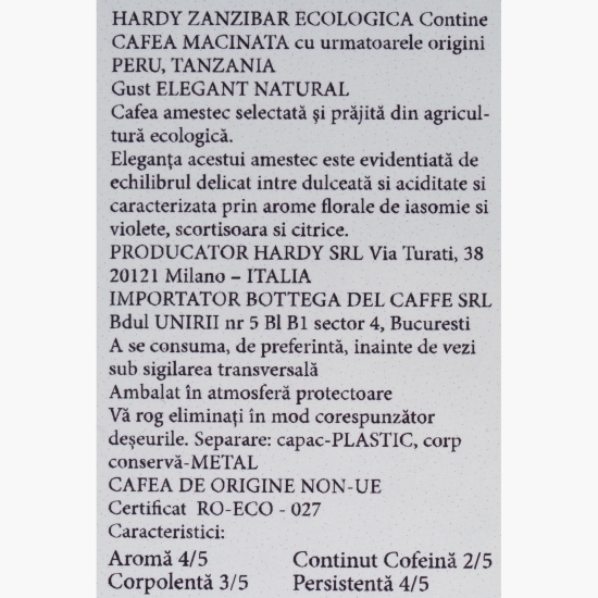 Zanzibar 250g, cafea măcinată eco