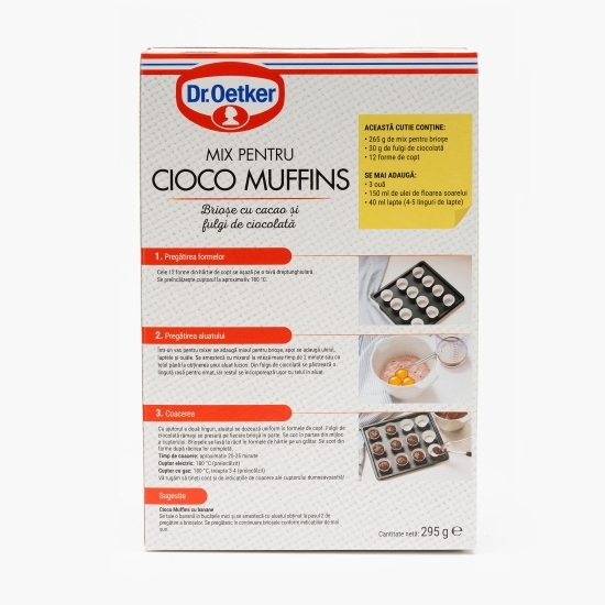 Mix pentru brioșe cu cacao și fulgi de ciocolată 295g