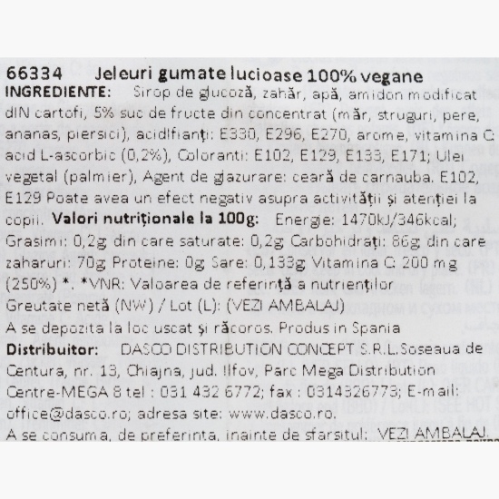 Jeleuri gumate lucioase, 100% vegane, 80g