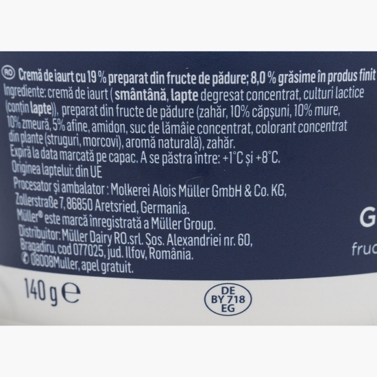 Iaurt în stil grecesc fructe de pădure 140g 