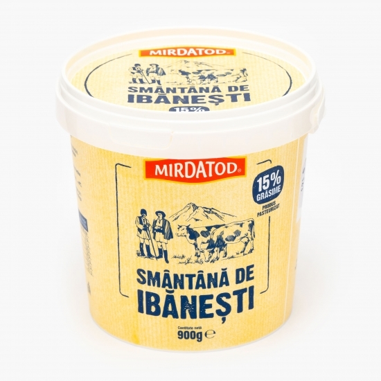 Smântână de Ibănești, 15% grăsime, 900g