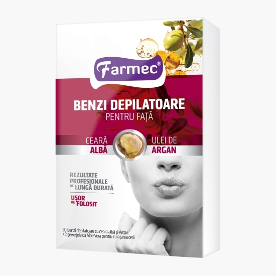 Benzi depilatoare pentru față, cu ulei de argan