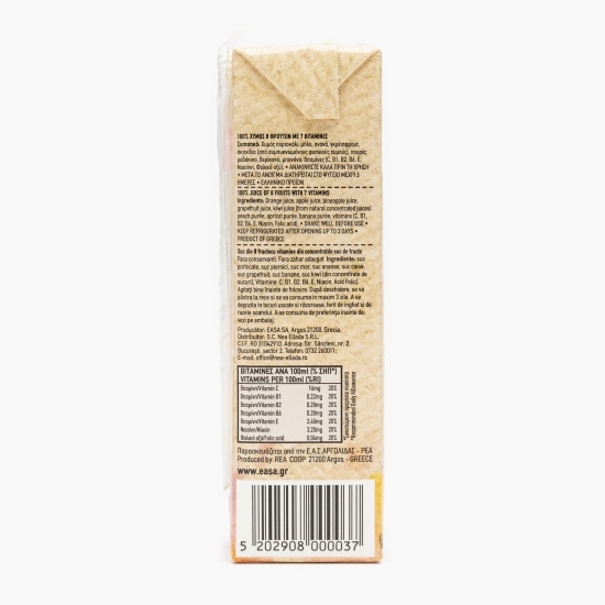 Suc 8 fructe multivitamine 100%, fără zahăr adăugat 250ml
