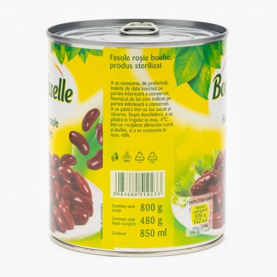 Fasole roșie boabe 800g