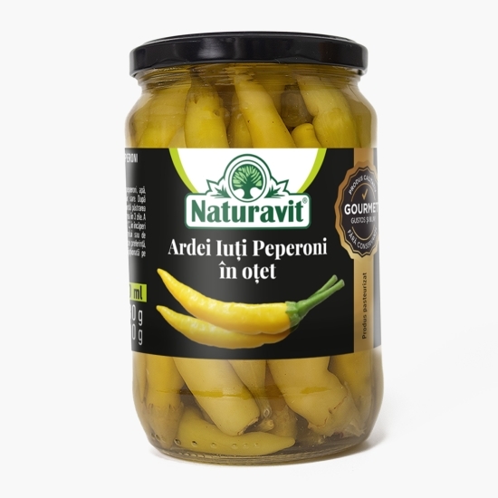 Ardei iuți peperoni în oțet, Gourmet, 680g