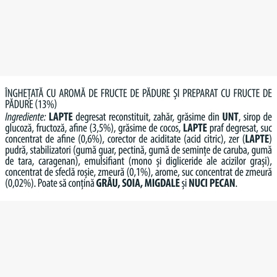Înghețată cu fructe de pădure, 450ml (251g)
