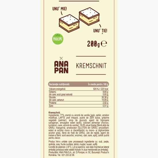 Prăjitură Kremschnit 2x100g