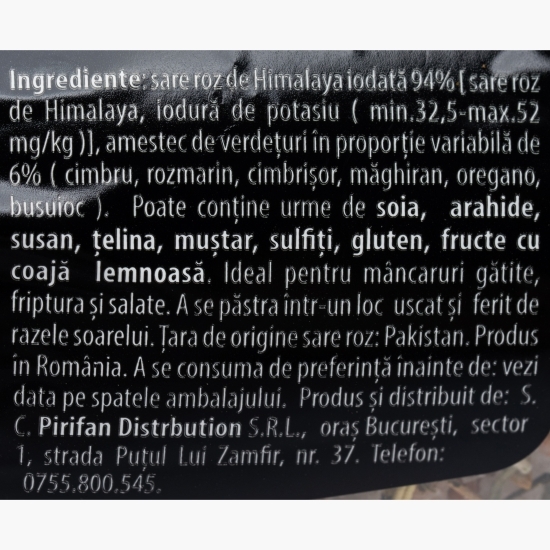 Râșniță mix sare de Himalaya iodată și verdețuri de Provence 180g