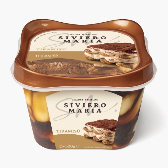 Înghețată cu tiramisu, sirop de cafea și blat de pandișpan 1l (500g)