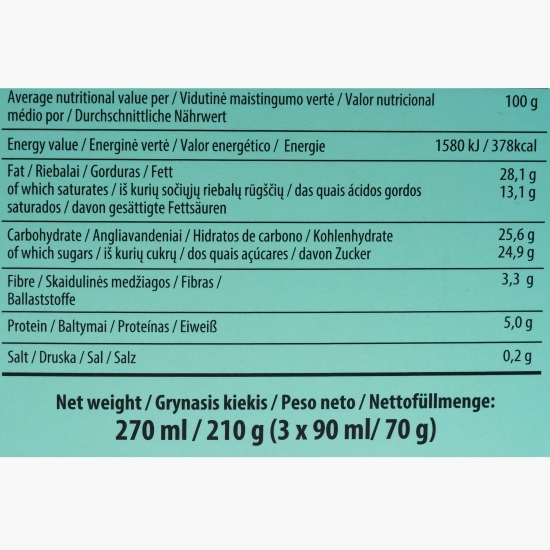 Înghețată de fistic cu ciocolată albă belgiană și migdale, 3x90ml (3x70g)