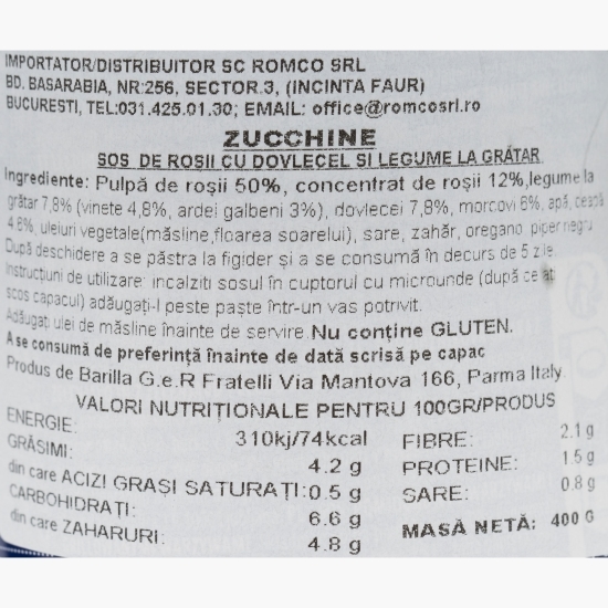 Sos de roșii cu dovlecel zucchine, Verdure 400g