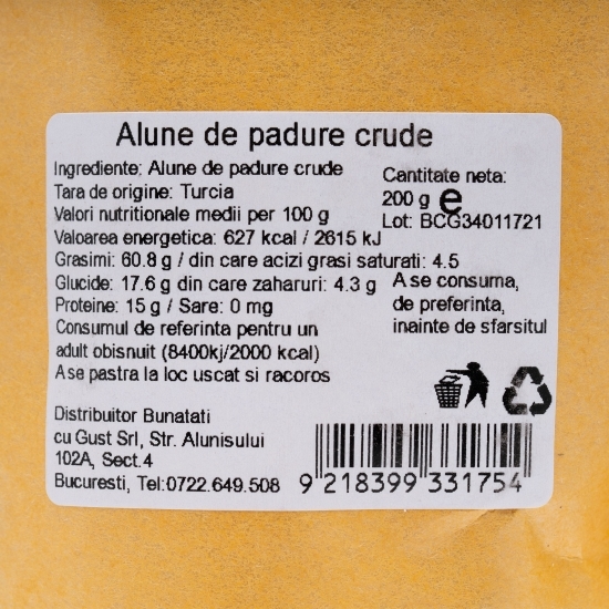 Alune de pădure crude 200g