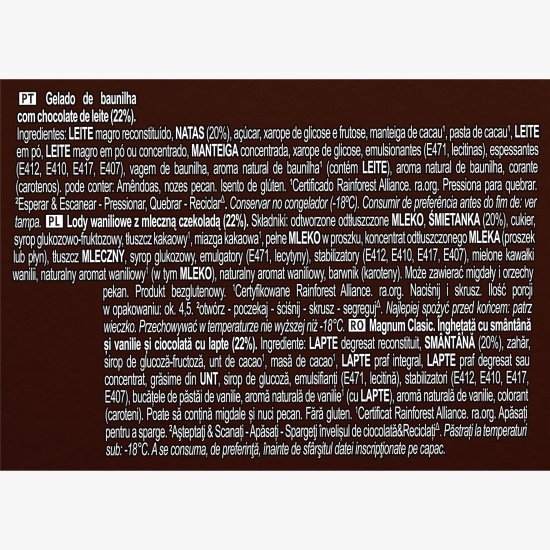 Înghețată Classic cu vanilie și ciocolată cu lapte, 440ml