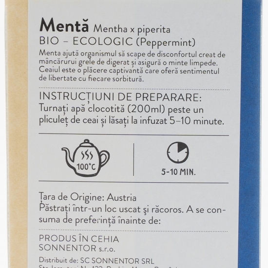 Ceai plante mentă eco 18 plicuri
