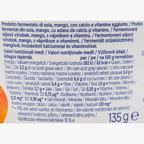 Produs fermentat din soia cu mango, fără zahăr 135g