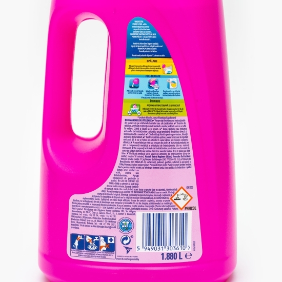 Soluție pentru îndepărtarea petelor și dezinfectarea hainelor Extra Hygiene, 18 spălări,1.88l