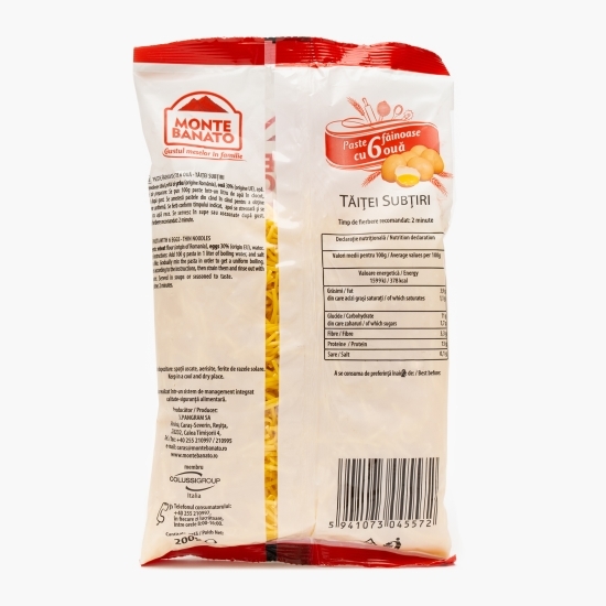 Paste făinoase cu 6 ouă, tăiței subțiri 200g