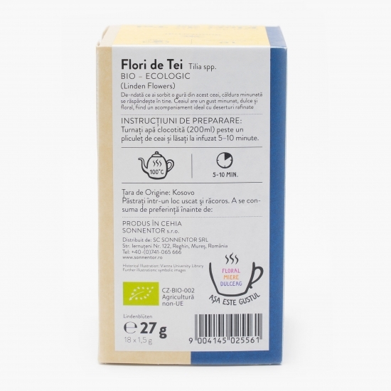 Ceai de plante flori de tei eco 18 plicuri 