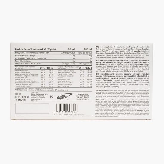 Supliment nutritiv Amino Collagen 12500, aromă de portocale, 10x25ml